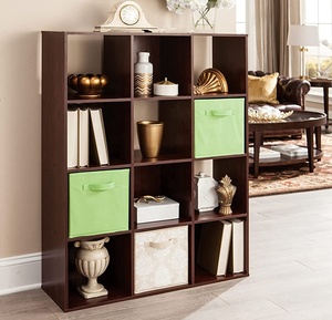 Estante de almacenamiento apilable de madera para sala de estar moderna, organizador de estantería, estantería - Product Image 3