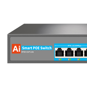Interruttore AI PoE 4 porte PoE + <span class=keywords><strong>2</strong></span> Uplink 10/100Mbps <span class=keywords><strong>Ethernet</strong></span> 65W integrato al Watchdog PoE <span class=keywords><strong>Switch</strong></span> per telecamere IP - Product Image 4