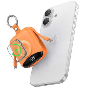 Chargeur mobile 10000mAh, design porte-clés, câbles intégrés, charge rapide 22.5W, écran LED, <span class=keywords><strong>pour</strong></span> montre connectée, iOS, Android, power bank - Product Image 1