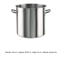 Marmite en acier inoxydable avec 2 poignées Ø 34 cm H 34 cm, 30,75 L Pintinox