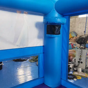 <span class=keywords><strong>Castillo</strong></span> Inflable Comercial, Casa de Brinco Inflable con Tobogán, Temática de <span class=keywords><strong>Frozen</strong></span> para Niñas, Color Azul - Product Image 4
