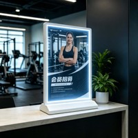 Cadre publicitaire LED éclairé pour comptoir de magasin, boîte lumineuse de bureau ultra-mince