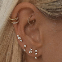 Gemnel Fine Jewelry Boucles d'oreilles en argent 925 à maillons en cz