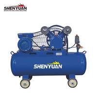 SHENYUAN Flux d'air lubrifié alternatif Craftsman Piston à entraînement par courroie Mini compresseur d'air 60L réservoir
