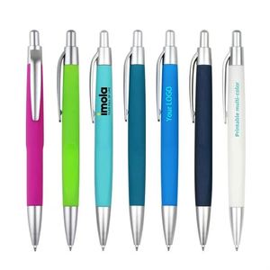 Low Price Plastic Ballpoint Logo Printed Black Ink Gel <b>Pen</b> With <b>Silver</b> Trim Portable Promotional Writing Instrument - Product Image 2
