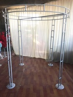 Pavillon rond réglable toile de fond de mariage photomaton fleur souhaitant pavillon tuyau et drapé Kit rideau toile de fond ensemble de support