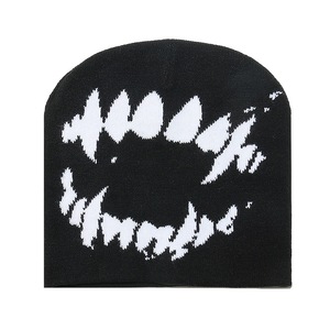 2024 mùa thu mùa đông mới cá tính hip hop nhăn mặt dệt kim mũ đường phố ngoài trời lạnh mũ tùy chỉnh logo Mũ Beanie - Product Image 6