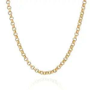 Groothandel 18K Gold Vermeil 925 Sterling Zilveren Rolo Kraag Ketting Ketting Sieraden