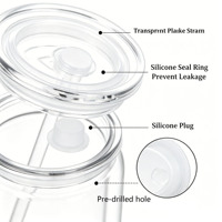 Meilleur prix : Gobelet transparent en plastique à double paroi de 16 oz, pré-percé, avec couvercle et paille, pour la création de globes de neige à paillettes DIY et les cadeaux