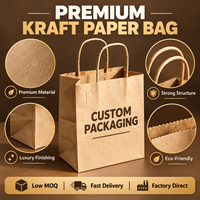 Mini sac en papier kraft personnalisé en gros d'usine avec poignée Logo imprimé personnalisé pour les achats de vêtements Emballage personnalisé