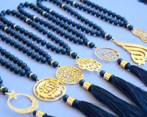 영감을 주는 주얼리 블랙 무슬림 묵주 33개의 성스러운 구슬 오닉스 남성 이슬람 스톤 무슬림 기도 구슬, 이슬람 말라 펜던트 주얼리 도매 - Product Image 3