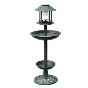 Décoration de jardin multifonctions, socle pour oiseau, mangeoire avec lumière solaire, pour hôtel - Product Image 3