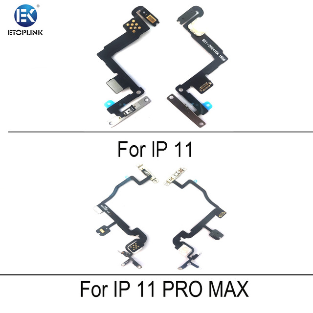 ETOPLINK Original Volume Button Power Switch Flex Cable with Bar Design for iPhone 11/11 Pro/11 Pro Max On-Off Button Accessory