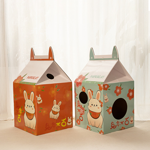 In De Fabriek Gemaakte Duurzame Melkkat Krabber Huis Met Ballen Verdikte Golfpapier Navullingen