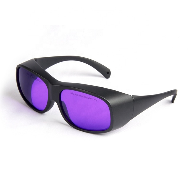 High Quality Dye/yellow Laser protection Goggles 560-600nm OD 6+ EN207 Laser Safety Glasses 561nm 577nm 585nm Laser Goggles