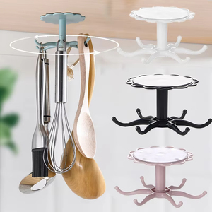 Crochet rotatif mural pour ustensiles de cuisine Support de rangement pour accessoires d'armoires Crochet de rangement pour cuillères Cintre - Product Image 1