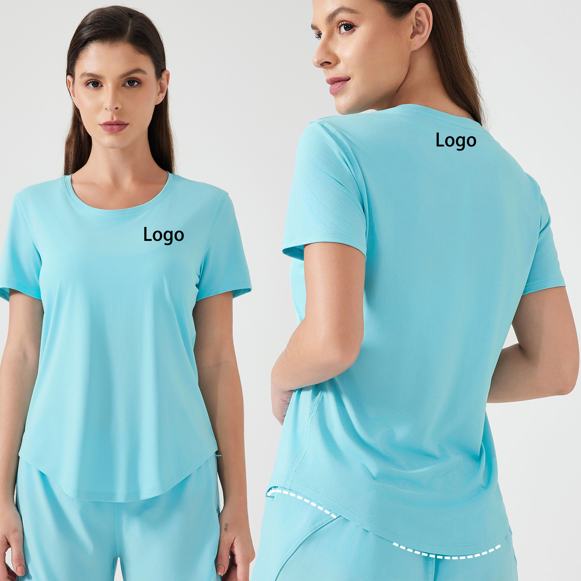 Custom Women's High Strength Loose Casual Summer Clothes Breathable Crew Neck Quick Dry Plain Gym Yoga Short Sleeve t Shirts