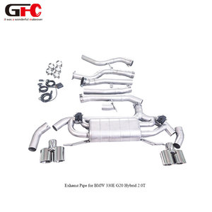Precio al por mayor: Sistema de escape Catback con válvula electrónica GFC arenada para <span class=keywords><strong>BMW</strong></span> <span class=keywords><strong>330e</strong></span> PHEV 2.0T 2019-2026 con cuatro salidas cromadas - Product Image 2