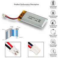 Batterie rechargeable au lithium polymère CLY 602040 450mAh 3.7V certifiée CE 500 cycles 6x20x40mm