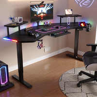 Bureau en métal pour sports électroniques Bureau de jeu en forme d'aile en fibre de carbone Bureau à domicile Ancre multifonctionnelle Établi de levage électrique Durable