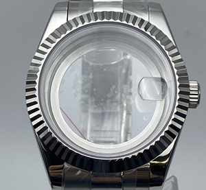Steel band presidential <b>watch</b> <b>case</b> in gold and silver, 39mm solid stainless steel folding <b>watch</b> chain, <b>watch</b> accessory - Product Image 6