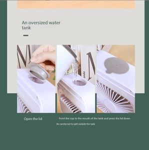 Nouveau ventilateur de bureau rafraîchissant, mini climatiseur USB rechargeable, ventilateur de table portable rotatif avec aromathérapie et pulvérisation d'eau - Product Image 4