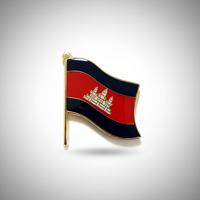 GREPAS GIFTS Épinglette drapeau du Cambodge de 1 pouce, épinglette patriotique mondiale pour chapeau