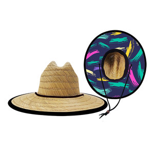 Sombreros de paja de verano 2025 bajo pesca salvavidas sombreros de paja logotipo personalizado bajo estampado Sombrero sombrilla sombreros - Product Image 3