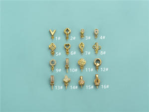 Attaches en argent sterling S925 plaqué <span class=keywords><strong>or</strong></span> avec zircone cubique pour perles semi-percées, fermoir vide pour perles, <span class=keywords><strong>boucle</strong></span> <span class=keywords><strong>de</strong></span> fixation - Product Image 2