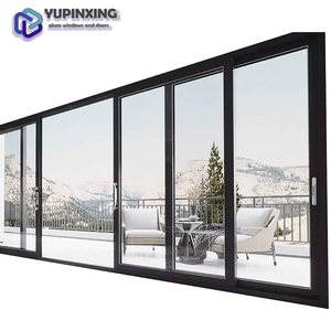 Français Coulissant Mur en Verre Télescopique Moderne Extérieur Extérieur Patio Arrière Alliage d'Aluminium Portes Coulissantes - Product Image 1