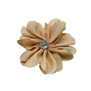 Flores de tela de gasa hechas a mano de 5 cm con diamantes de imitación para accesorios de joyería y ropa DIY - Product Image 5
