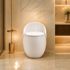 Nouvelle toilette innovante intégrée de type <span class=keywords><strong>fauteuil</strong></span>, en forme d'œuf, à siphon, silencieuse, anti-éclaboussures et anti-obstruction. - Product Image 2