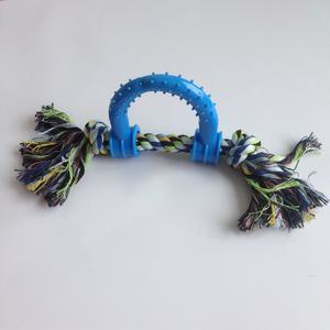 Yüksek kaliteli Pet köpek Goodie kemik halat ile TPR kemik pamuk halat diş temizleme çiğnemek oyuncaklar büyüyen için savaş römorkör yavru - Product Image 4