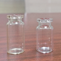 Flacon en verre borosilicate transparent moyen 2R 5ml 10ml avec bouchon en caoutchouc sérigraphié pour injection pharmaceutique