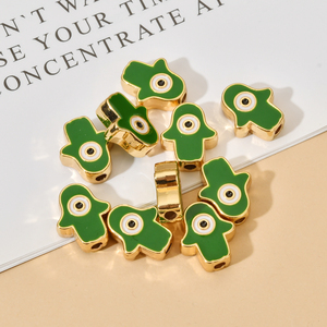 Abalorios de esmalte de mano de Fátima, cuentas para fabricación de joyas DIY - Product Image 4