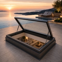 Puits de lumière sur mesure en aluminium pour véranda de villa, éclairage professionnel avec portes et fenêtres en PVC et verre acrylique, utilisation électrique
