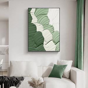 Moderne Wandkunst Malerei Geometrisches Abstraktes Dekoratives Gemälde für Wohnzimmer Sofa Hintergrundwand Minimalistischer Moderner Stil Grün - Product Image 2