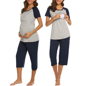 Mamma che allatta maternità donna incinta dolce mamma vestiti incinta e <span class=keywords><strong>allattamento</strong></span> a strati Jogger Set per le donne - Product Image 1