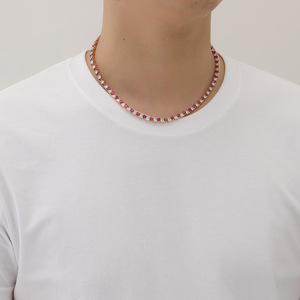 Reative eSign Ed hhite hnterval arty arewelry rrass Inlaid iamond ow ey ecklace - Product Image 5