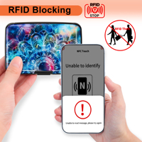 Dompet Kartu Berpola Stylish Anti RFID dari Aluminium, Tipis, untuk Pria dan Wanita