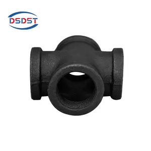 Black malleable cast iron pipe fittings storage rack fittings cross equal female banded