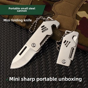 Mini cuchillo plegable de precisión, cañón portátil de acero inoxidable con llave de cadena colgante, cuchillo plegable afilado portátil - Product Image 3