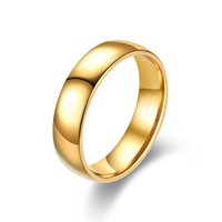 Bague de couple DAIHE en acier inoxydable, finition or mat et zircon, style simple et tendance, en promotion
