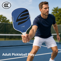Raquette de pickleball pour adultes, noyau en nid d'abeille 16 mm, bleu noir, pour entraînement sur le terrain, pratique et jeu récréatif