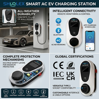 IP55 EV-Ladegerät-Gehäuse Wasserdicht 32A Wallbox AC-Ladestation Energiesparendes EV-Ladegerät 7KW 21KW Typ 2 Steckdose für den Außenbereich