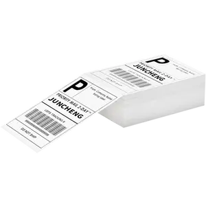 Label pengiriman termal langsung 4 "x 4" Lapis atas untuk printer termal 500 label per rol stiker label termal