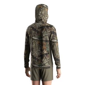 Camiseta Verde de Secado Rápido Anti-UV Ecológica Más Vendida para Hombre, Sudadera con Capucha de Camuflaje de Spandex para Pesca - Product Image 6