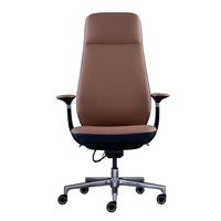 Chaise de bureau de direction à dossier haut en cuir luxueux, mobilier de bureau en gros, chaise de bureau pivotante de haute qualité pour le télétravail