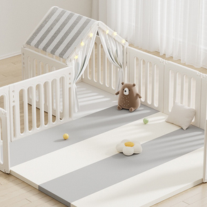 Box per Bambini Moderno da Interno, Recinto di Protezione in Plastica per Gattonare, Tappetino per Soggiorno - Product Image 5