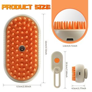 3 in 1 <strong>Cat</strong> Steamy <strong>Brush</strong> With <strong>Steamer</strong> Cleaning and Pet Hair Removal Steam <strong>Brush</strong> for Dogs and <strong>Cats</strong> Pet Spray Hair Comb - Product Image 6